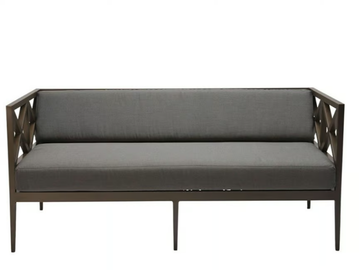 AZIMUTH CROSS - Powder coated aluminium bench with back by JANUS et Cie - view 3